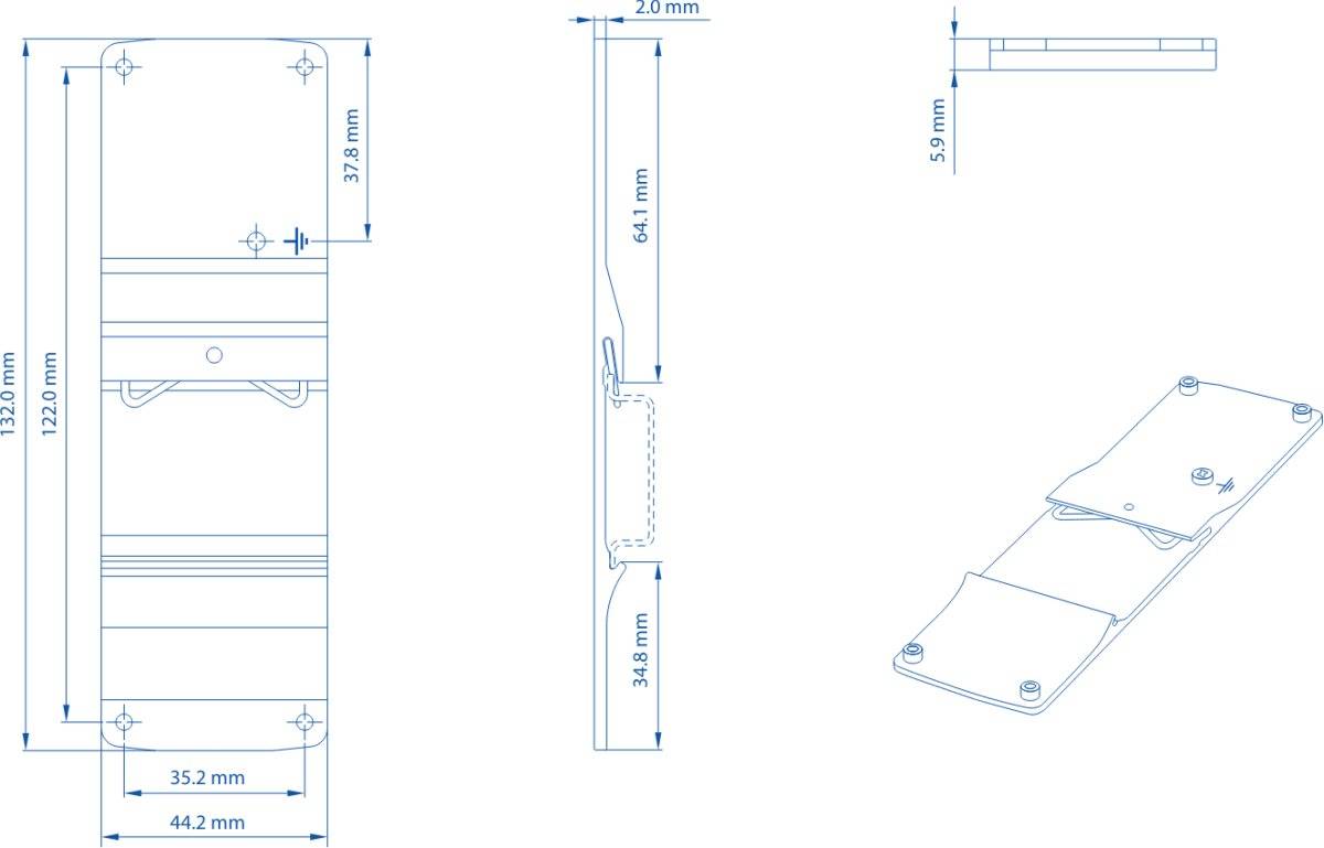 Teltonika PR5MEC25 TSW2 Rear panel with DIN Rail holder 4