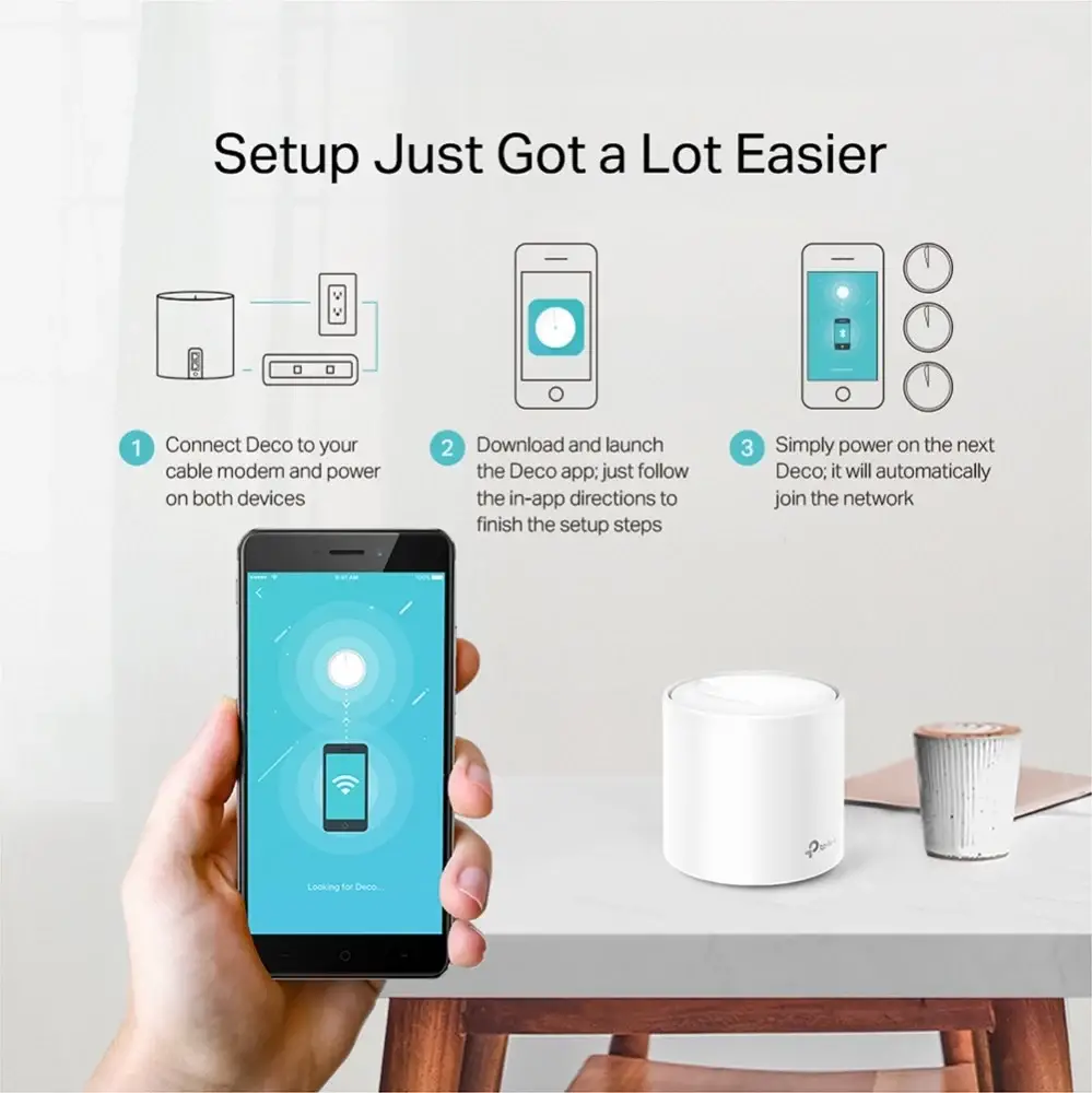 נתב+מודם TP-Link Deco X20(3-pack) AX1800 Whole Home Mesh Wi-Fi 6 System 4