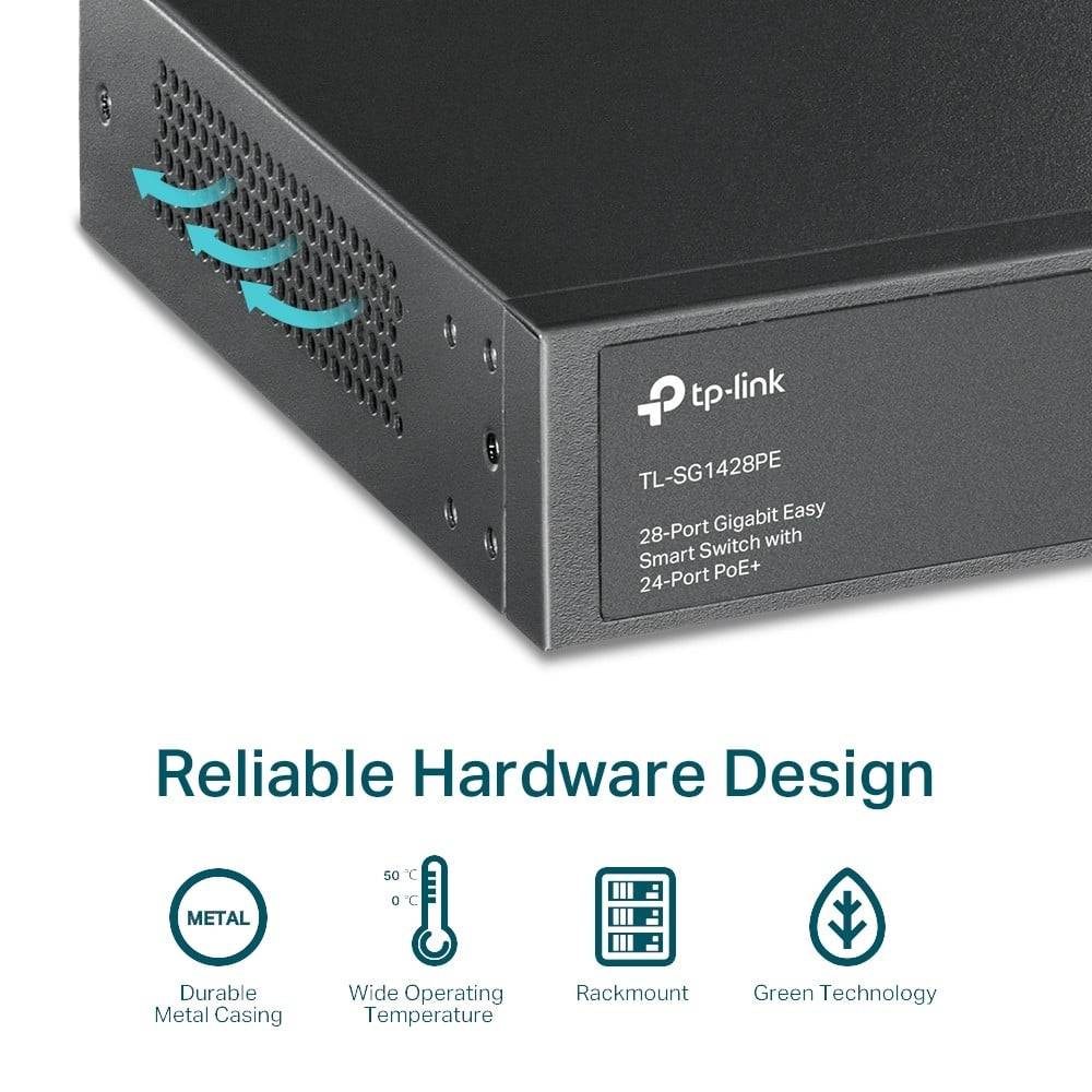 מתג TP-Link TL-SG1428PE 24POE+ 250W 2SFP 4