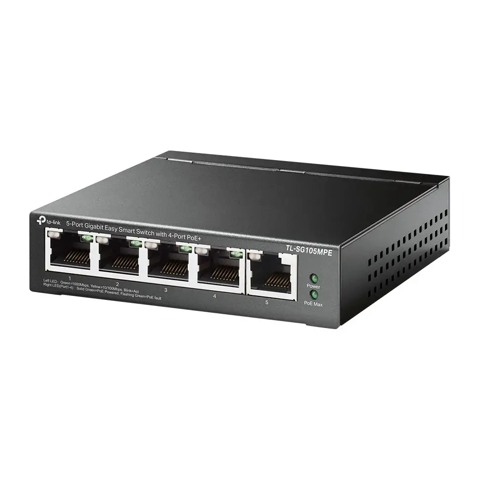 מתג מנוהל TL-SG105MPE GIGA POE+ 4+1 120W