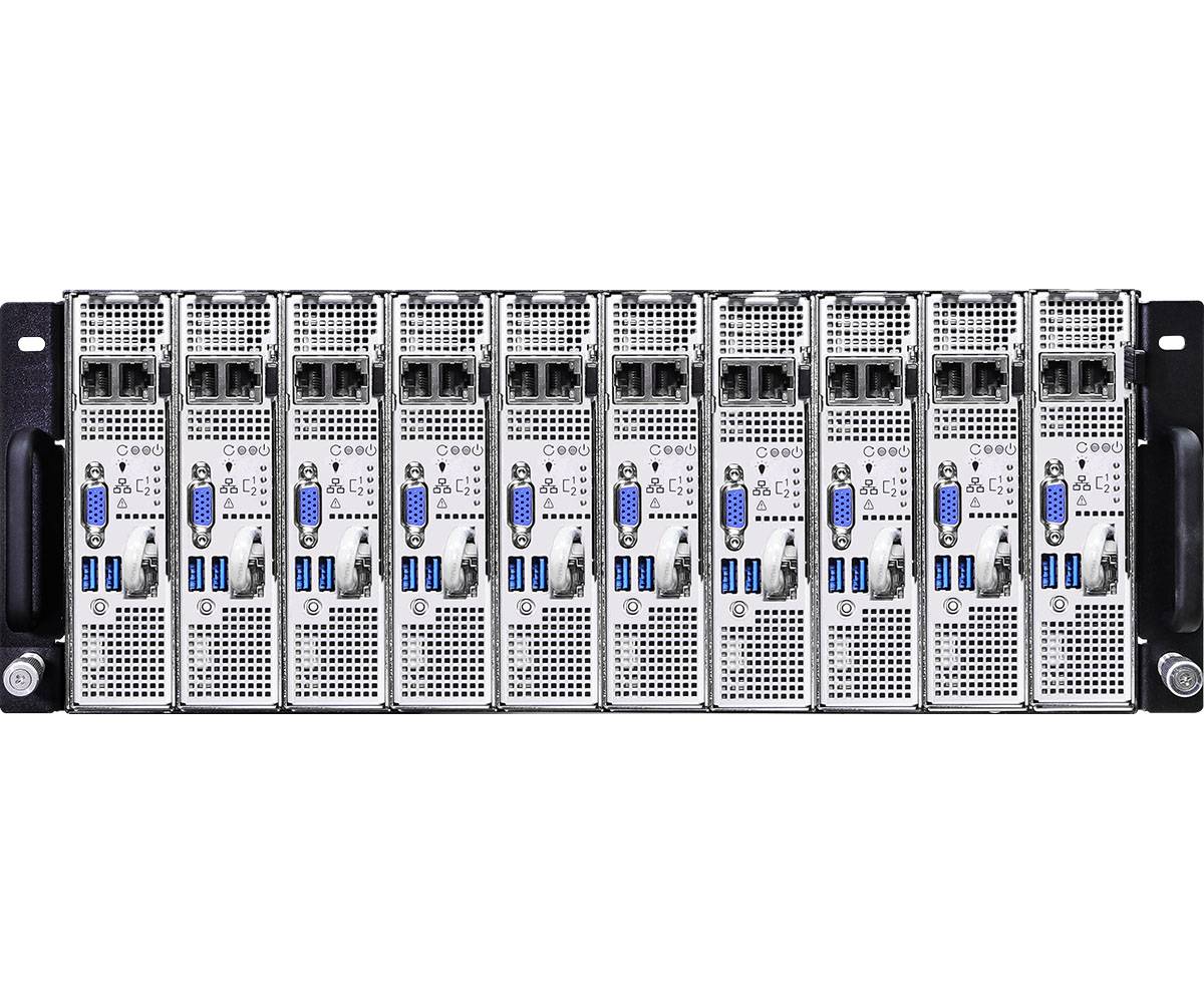 ASRock 4U18N-AM5/2T, 18-node system, UP, AMD Ryzen 8000, 2x10GbE, Red. PSU, IPMI 3