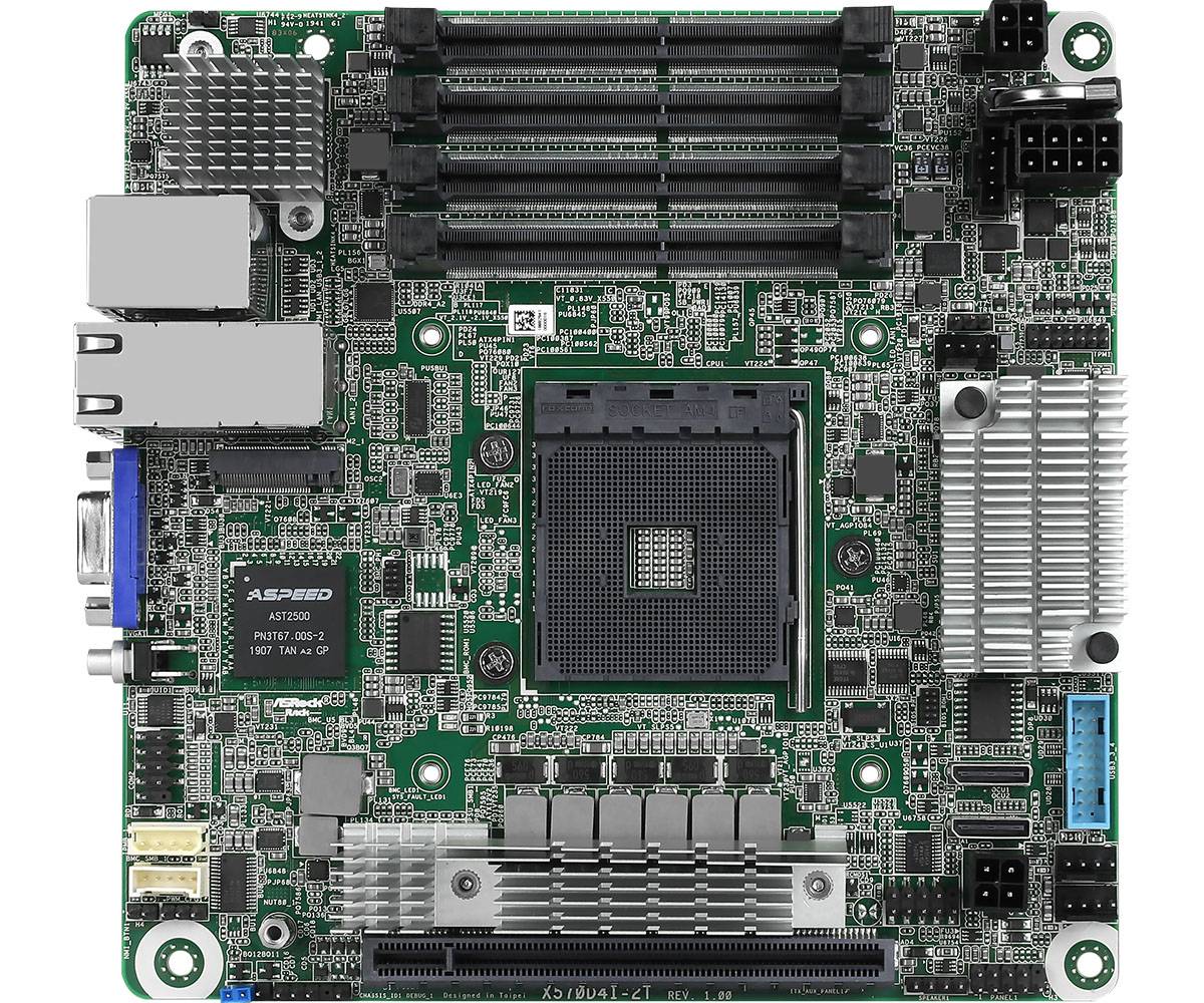 ASRock  1xSKT AM4, AMD Ryzen, X570, SATA, 1xM.2, 2x10GbE, IPMI 3