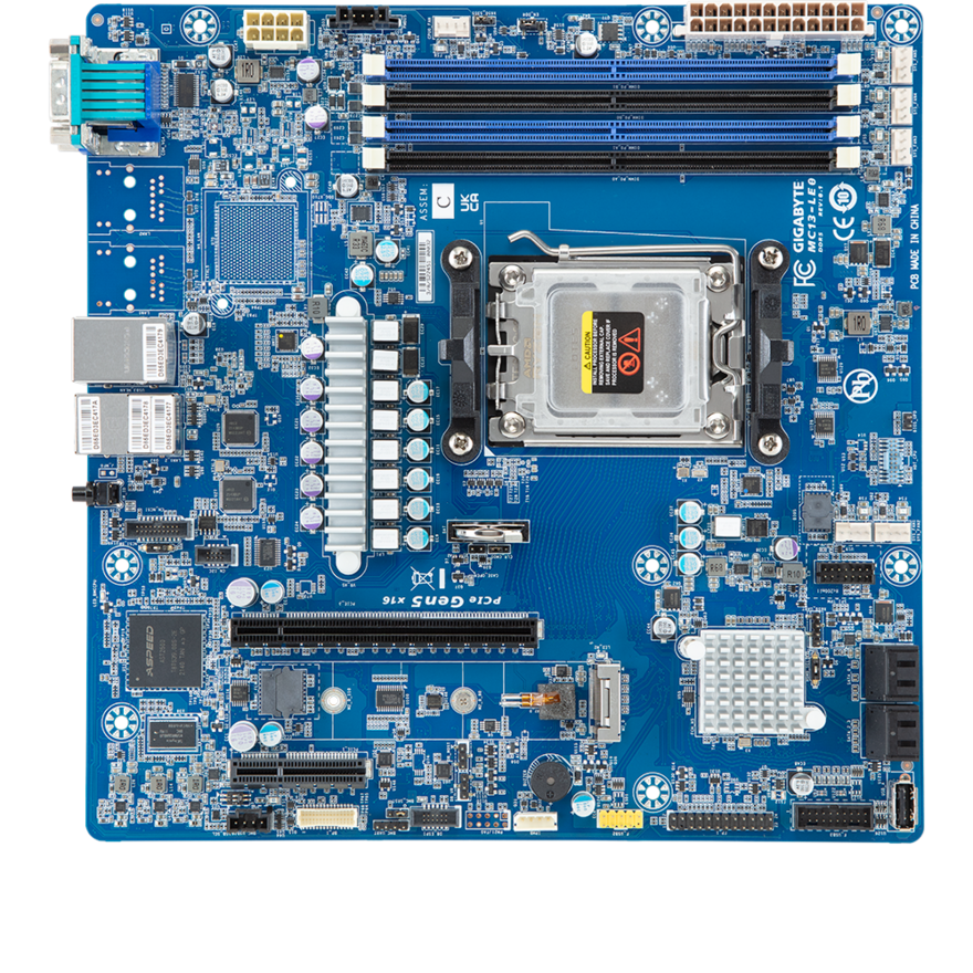 Gibabyte 1xSKT LGA 1718, AMD Ryzen 7000, SoC, 4xDIMM, SATA, 1xM.2, 2x10GbE, IPMI 3